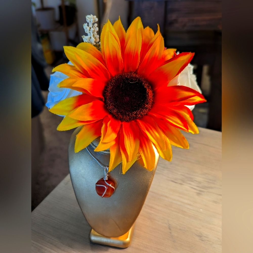 Red Jasper Crystal Wrapped in 925 Sterling Silver